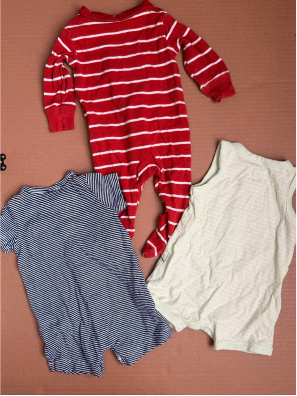 Baby Carter's 3-Piece Bodysuit Set 3 Months Red White Blue - Picture 2 of 3